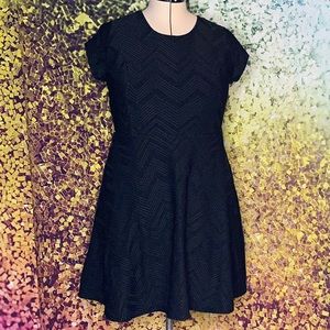 Textured Black skater dress - size XL
